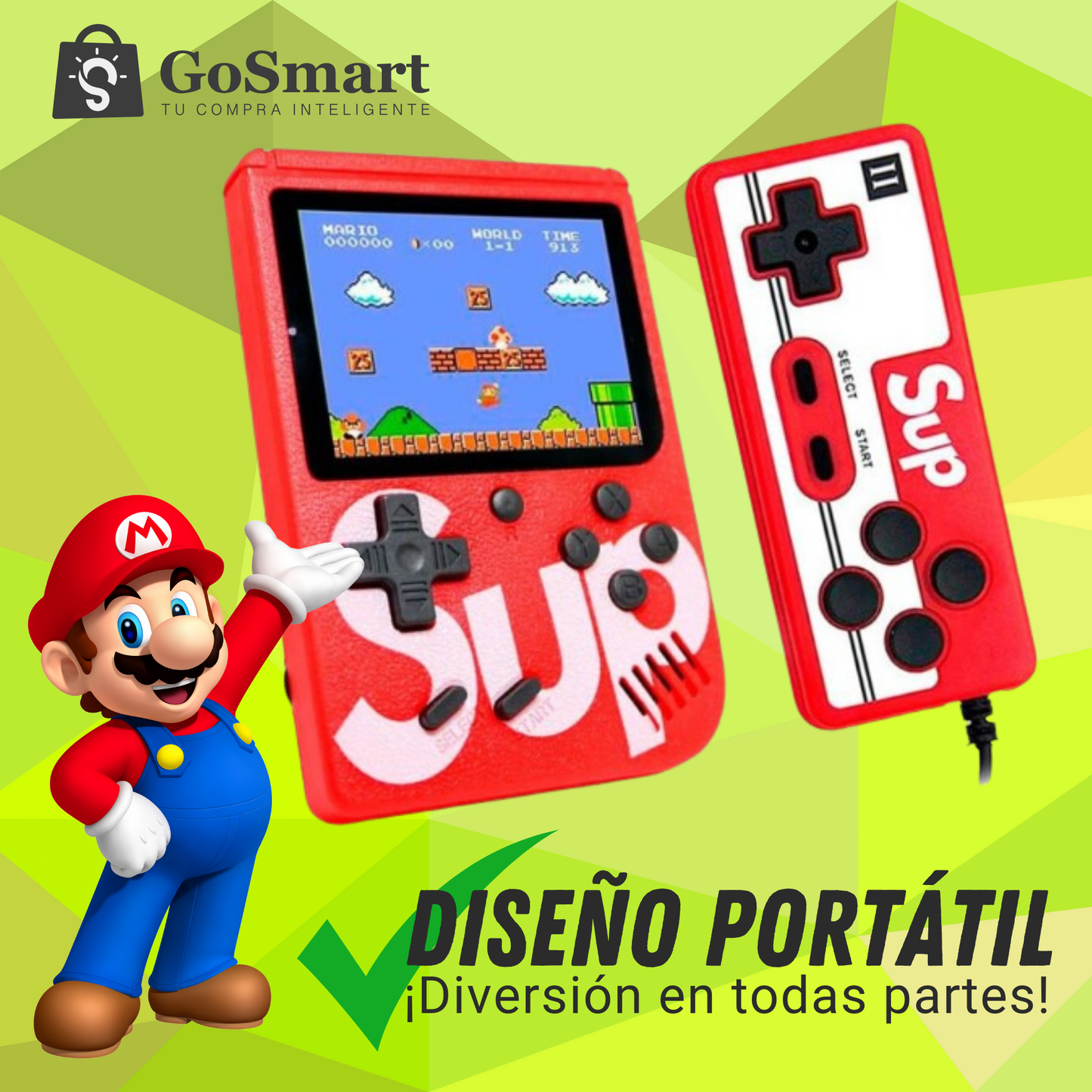 Consola Sup portátil + Tv 400 juegos Retro